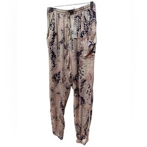 Apricot Lane Purple/Pink Snake Print Joggers, NWTS, size small, elastic waist,